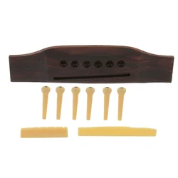 6String Rosewood Guitar Bridge Pins Saddle Nut for Acoustic Guitar Accessory