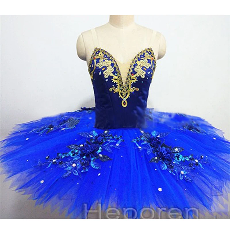 

Custom Adult Blue Bird Ballet Dress For Sleeping Beauty Performances,Children's Dark Blue Hard Yarn Organza Pancake Tutu