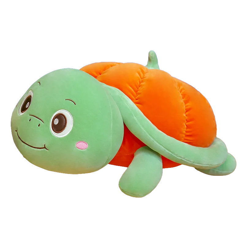 Creative Pumpkin Turtle Plush Toy Cute Halloween Pumpkin Turtle Shell Tortoise Baby Hug Plushies Dolls for Kids Birthday Gift