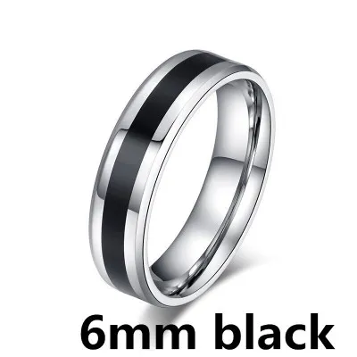 Stainless Steel Rings Classic Alliance Wedding Rings for Women Men Black & silver colour Color Rings Couple Jewelry Promise Band