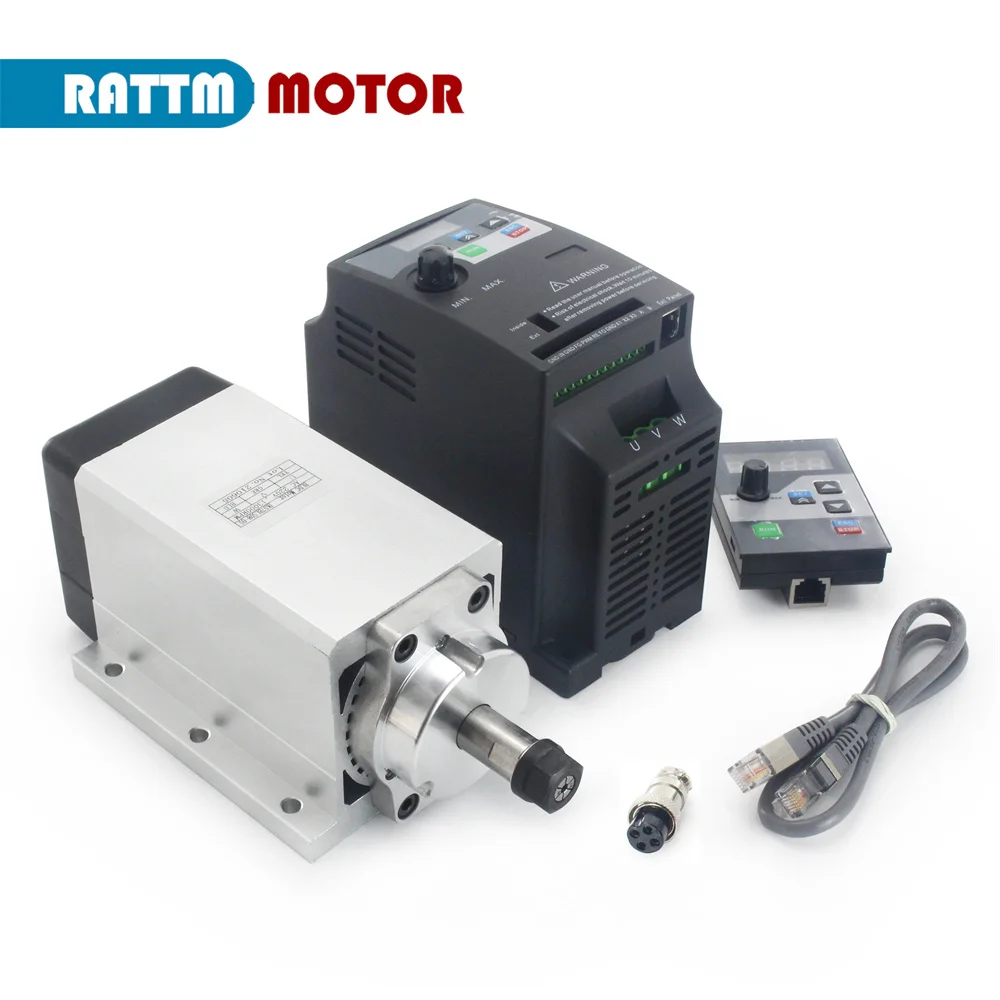 Square 600W DC Brushless Spindle Motor ER11 CNC Router Milling Kit &  DBD600M2 BL DC Driver