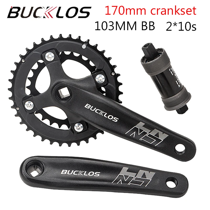 

MTB crankset bicycle Square Hole crank 26T 38T double chainring 10speed crankset 104BCD With bottom bracket Mountain bike Parts