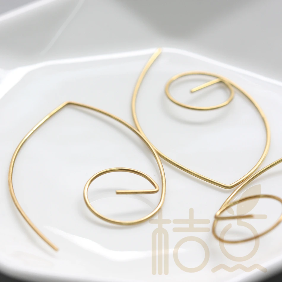 DIY Supply-Solid Brass Earring Wire - Earring Finding - 45x29mm (4122C)