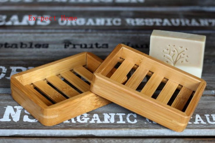 200pcs arrival Portable Soap Dishes Creative simple bamboo manual drain soap box Bathroom bathroom Japanese style soap