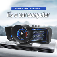 Newest Car Universal HUD OBD2+GPS Multi-Function Dashboard Smart Speedometer Auto Gauge Alarm System Car Computer Turbo Boost