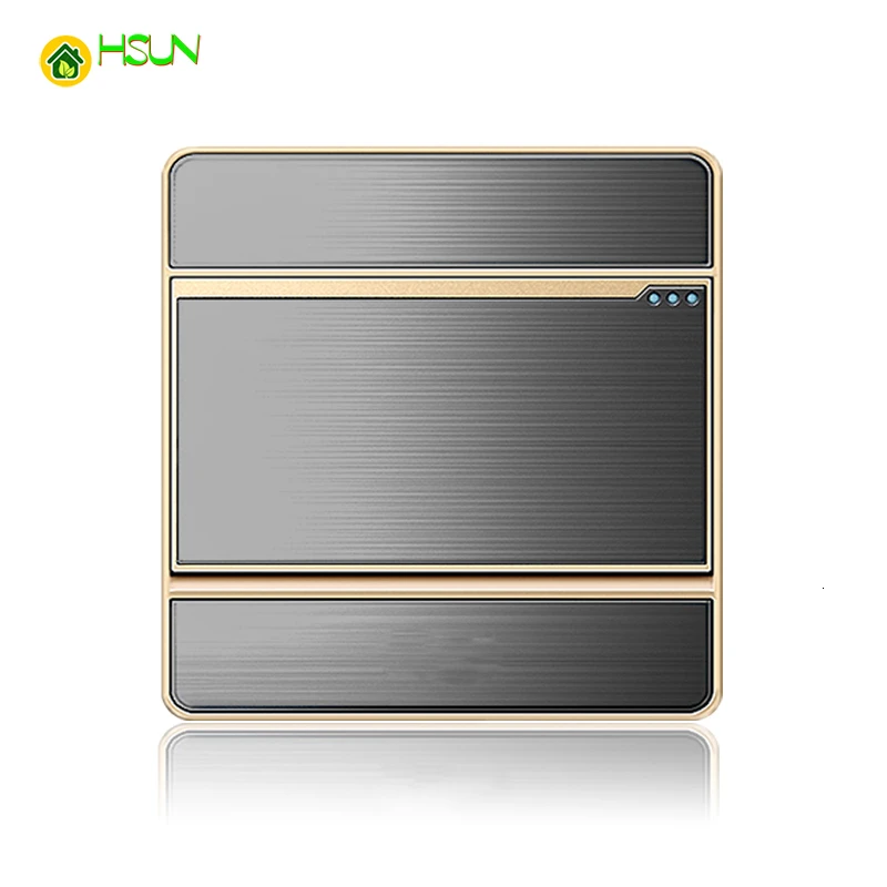 Household Brushed Switch socket panel 5 hole USB socket 16A air conditioning socket 1Gang 2 Gang 3 Gang 4 Gang 1Way 2Way switch