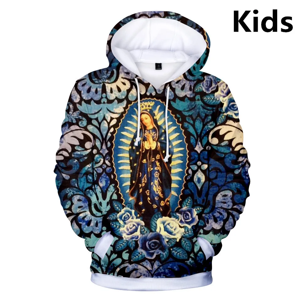 

3 to 14 years kids hoodies Our Lady Of Guadalupe Virgin Mary Mexico Mexican boys girls sweatshirt casual jacket children clothes