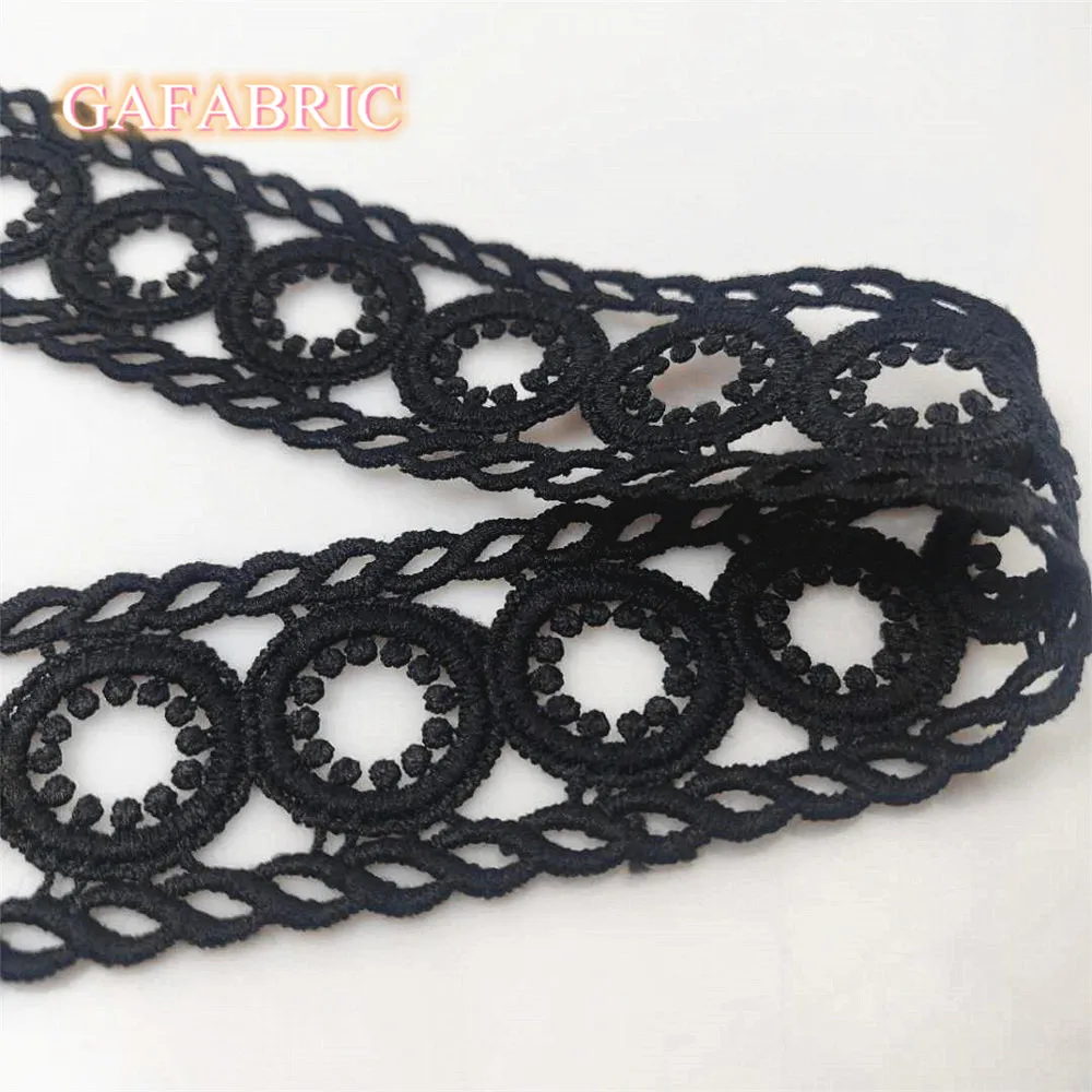 4cm Wide Black White Floral Embroidered Lace DIY Sewing lace Apparel Fabric Lace trimmings for Dress 1yard