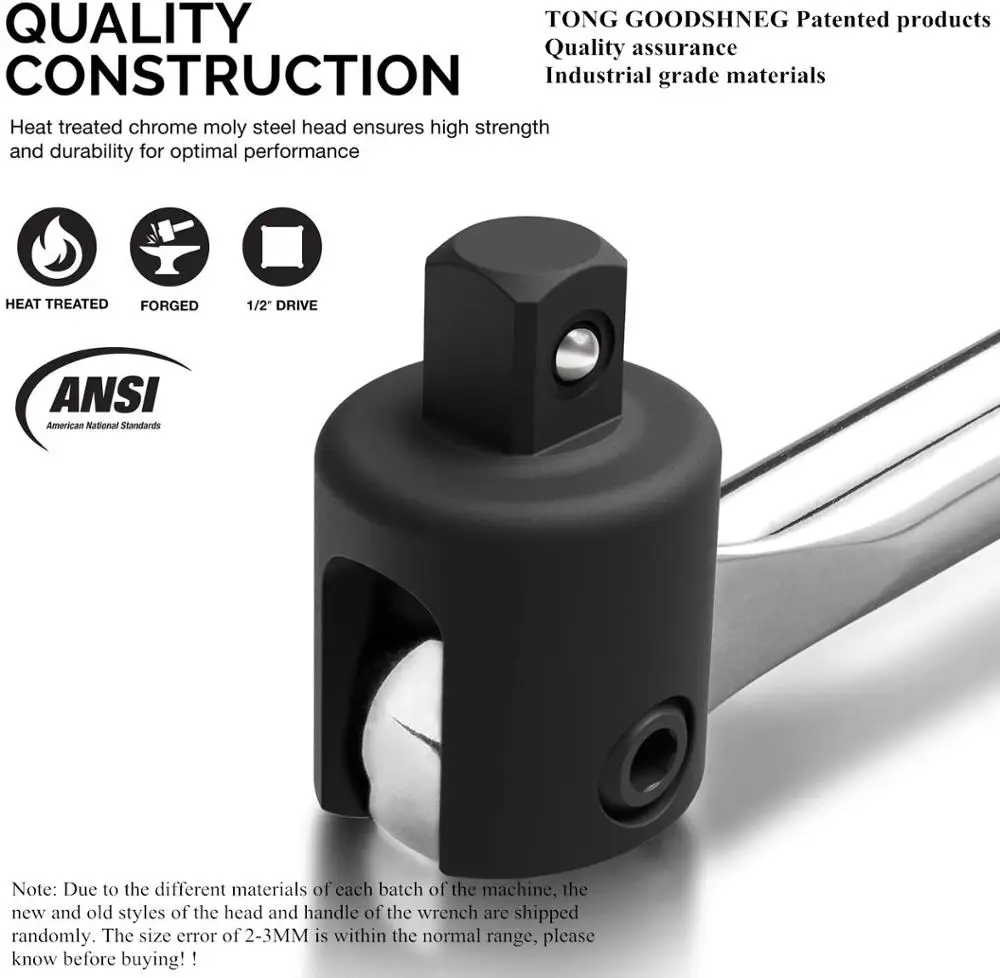 Imagem -02 - Ferramenta para Reparo de Barra Ajustável Chave de Torque de Aço com Cabeçote Flexível Unidades Crv Premium 180 Chaves de Soquete de Torque de 15 Polegadas