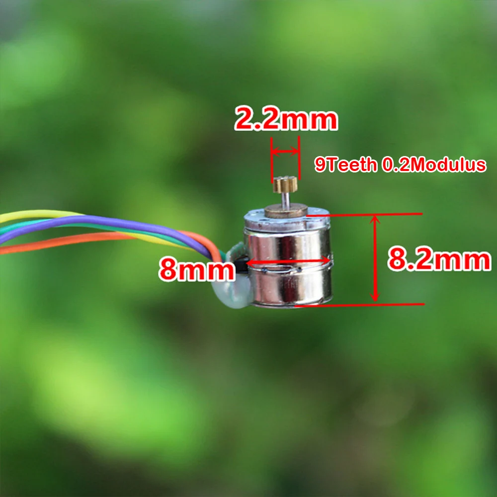 A Set Micro Mini 8mm Stepper Motor Small Electric 2-phase 4-wire Stepper Motor Precision with Copper Gear Connecting Wire