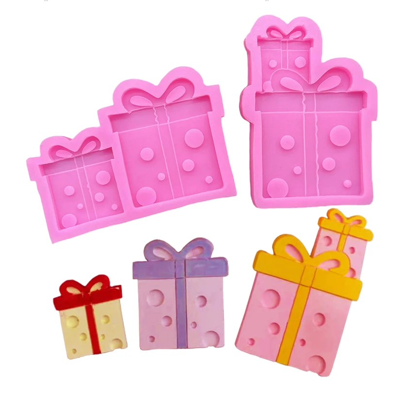 Christmas Present Box Silicone Sugarcraft Mold Chocolate Cupcake Baking Mould Fondant Cake Decorating Tools