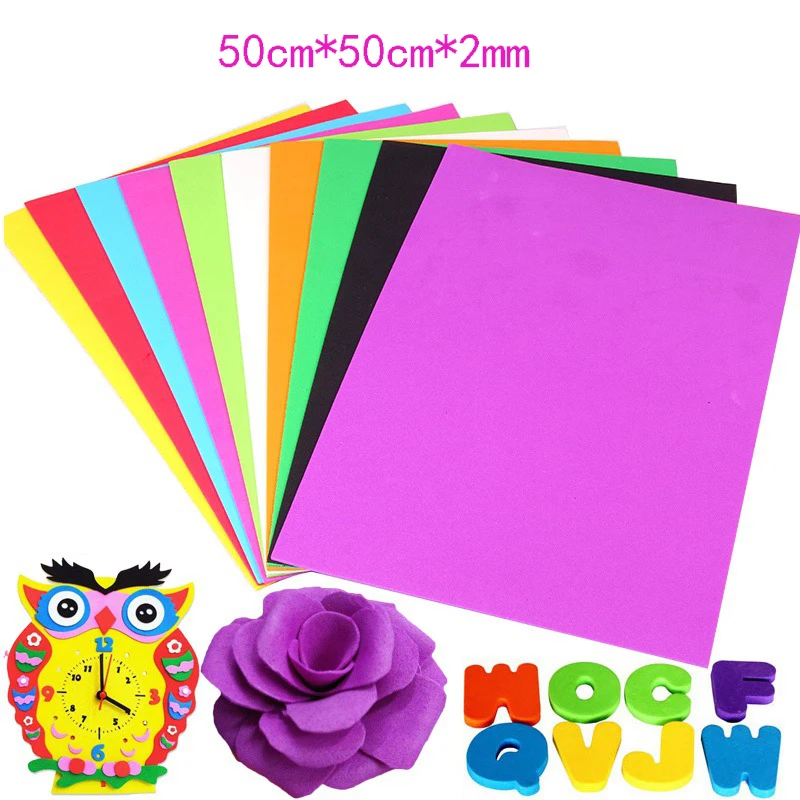 

50*50 Cm 2mm Multicolor PE Foam Paper Handmade Sponge Fold Scrapbooking Crafts Flowers Background DIY Handmade Gift Card Decor