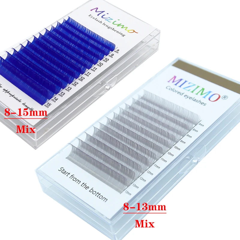 Mixed With 8-15mm Color Single Grafted False Eyelashes  Chemical Fiber Hair Naturally Soft  Prolonged Makeup Tools 0.07/0.1 C/D