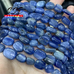 8-10mm Natural Irregular Blue Kyanite Stone Beads Loose Spacer Beads For Jewelry Making Bracelet Necklace Accessories 15''Strand