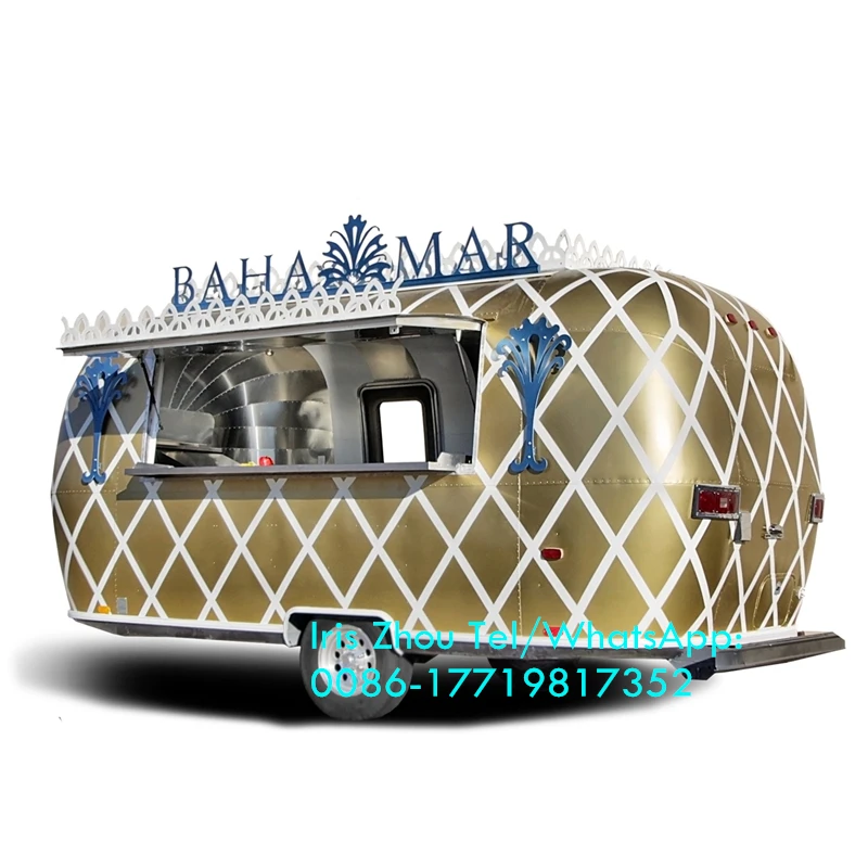 Airstream Hot Dog Juice Ice Cream Bubble Tea Food Cart Catering Trailer Food Truck Mobile Kitchen Vending Kiosk