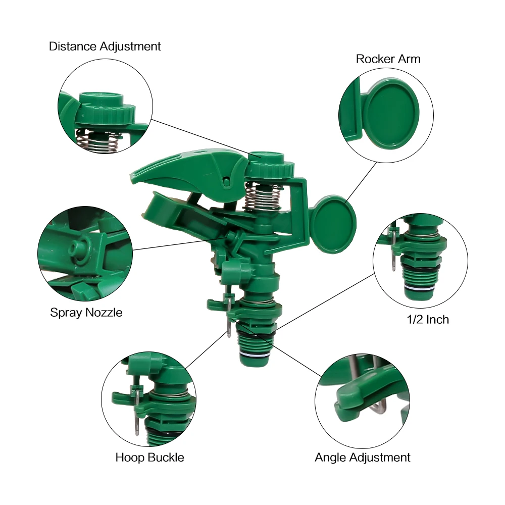2 sztuk/partia zraszacz ogrodowy 360 stopni regulowany trawnik trawa obrotowy opryskiwacz nawadniania System podlewania ogrodu #24015