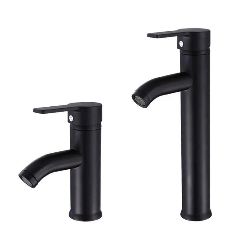 Single Handle Bathroom Basin Faucets Cold/Hot Mixer Basin Sink Tap Black