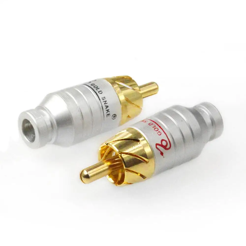 Hifi 4 Stuks Vergulde Rca Connector Rca Stekker Connector Interconnect Kabel Voor Diy Audio Kabel Rca Socket Connector