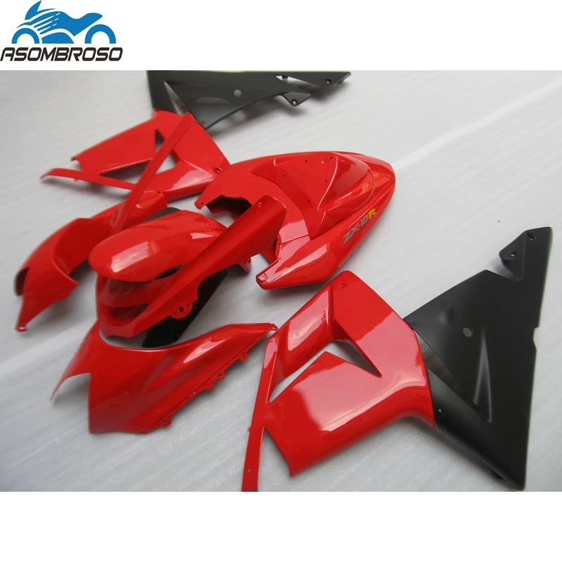 

Lowest Price Motorcycle Bodyparts for Kawasaki Ninja ZX10R fairing kit 2004-2005 red black fairing set zx10r 04 05 BJ24