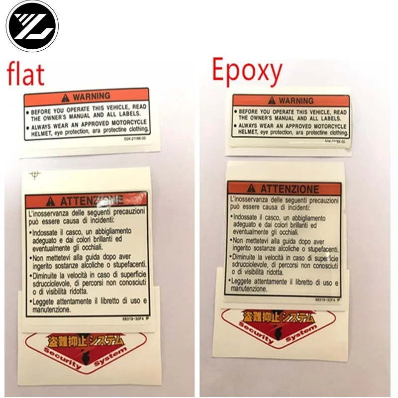 For Yamaha  Honda CBR  for suzuki gsxr for kawasaki z650 z800 z900 zx6r Motorcycle Fuel Tank Label Warning Label Warning Sticker