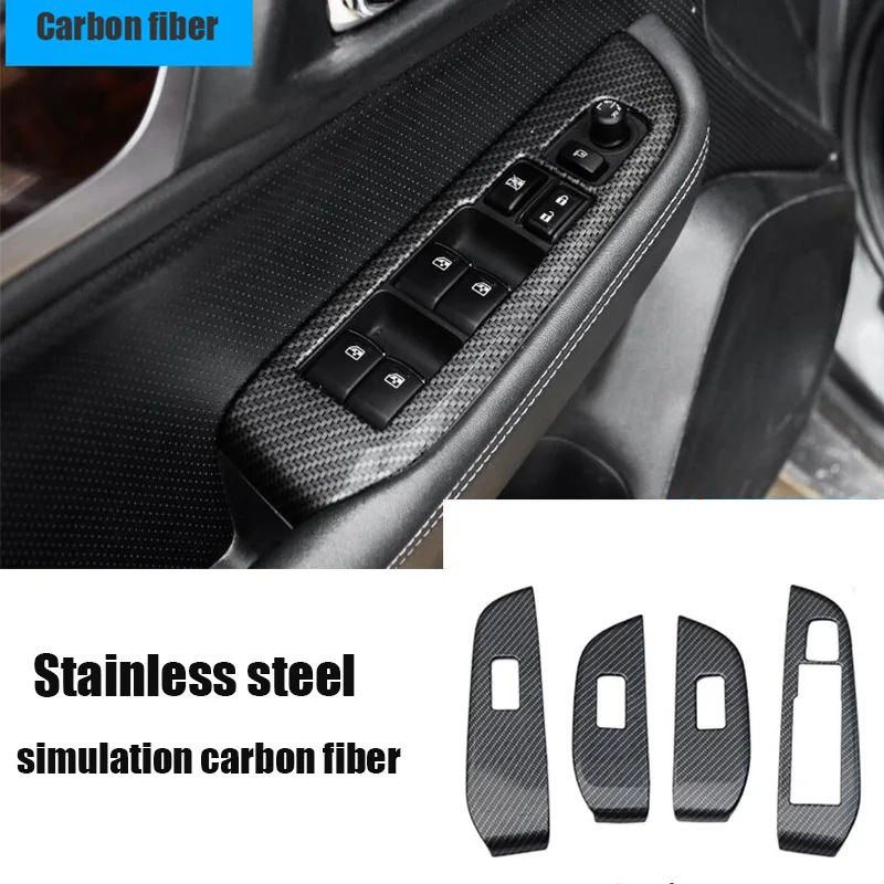 

Car Door Handle Panel Trim Decoration Carbon Fiber Cover Case For Subaru Outback Legacy 2015-2020 Car Styling Auto Accessories