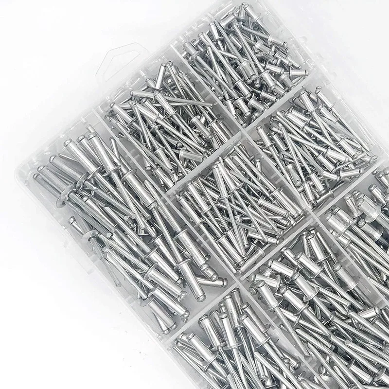 385Pcs อลูมิเนียมโดมหัวตาบอด Pop Rivets M3.2 M4ชุด Rivets เล็บเปิด Blind Rivets สำหรับเฟอร์นิเจอร์รถเครื่องบิน
