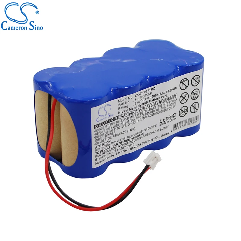 CameronSino Battery for Terumo infusion pump TE-171 fits Terumo 8N-1200SCK Medical Replacement battery 3000mAh/28.80Wh 9.60V