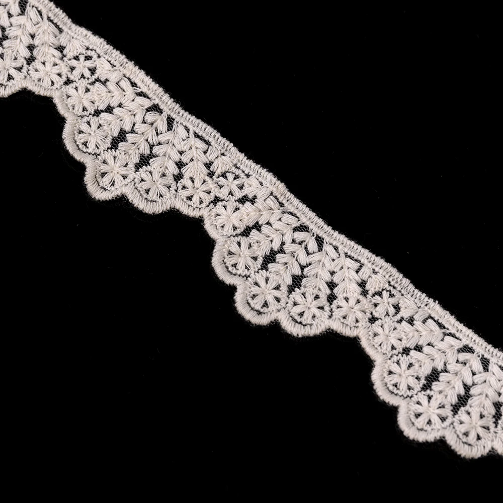 Cusack 2 Metri 12 centimetri di Avorio Lace Trim Nastro di Applique del Cotone per Abbigliamento Artigianato FAI DA TE Tessuti Per La Casa Ritagli