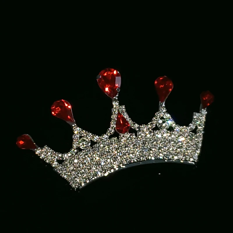 Handmade Luxurious Crown Brooch Jewelry Pageant Blingbling Crystal Lapel Pin Gift Accessories