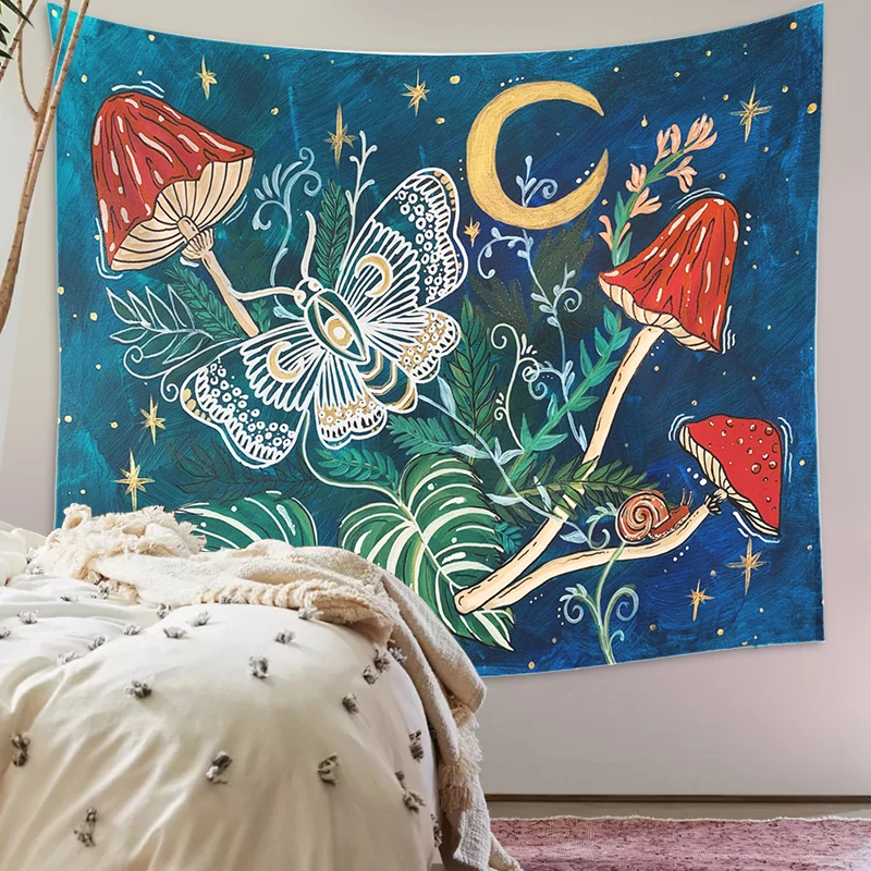 Nordic Psychedelic Butterfly Tapestry Wall Hanging Bohemian Hippie Witchcraft Tarot Science Fiction Room Home Decor wall hanging