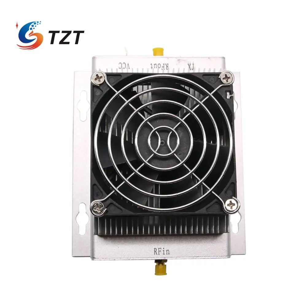 TZT HF Radio Power Amplifier UHF 400-470MHZ 433MHZ 80W for Wakie Talkie Ham Radio Interphone + Heatsink + Fan