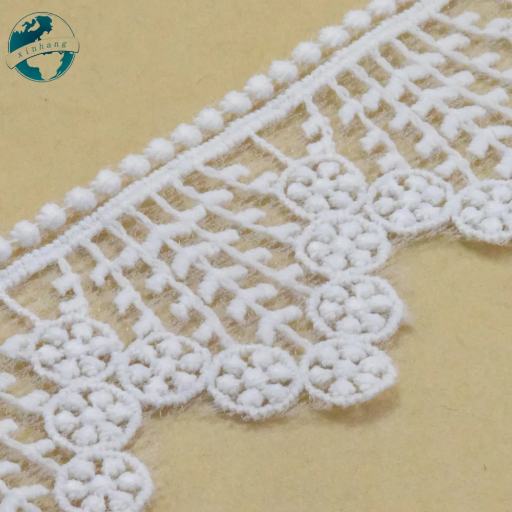 4.5cm Width Cotton Embroidery Lace Edges French Ribbon Lace Fabric Guipure Diy Trims Dress Lace Wedding Sewing Accessories#3028