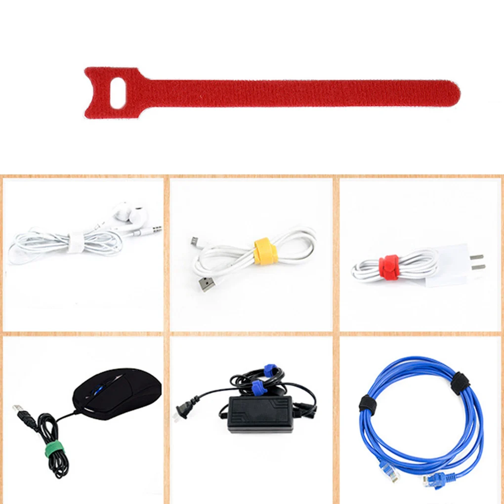 20/50pcs T-type Cable Tie Wire Reusable Cord Organizer Wire 15*1.2cm Colorful Computer Data Cable Power Cable Tie Straps