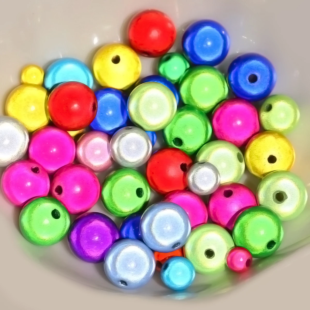 4/6/8/10/12mm Mixed Color White 3D Illusion Miracle Round Beads Acrylic Spacer Fantasy for DIY Necklace Bracelet Jewelry Making