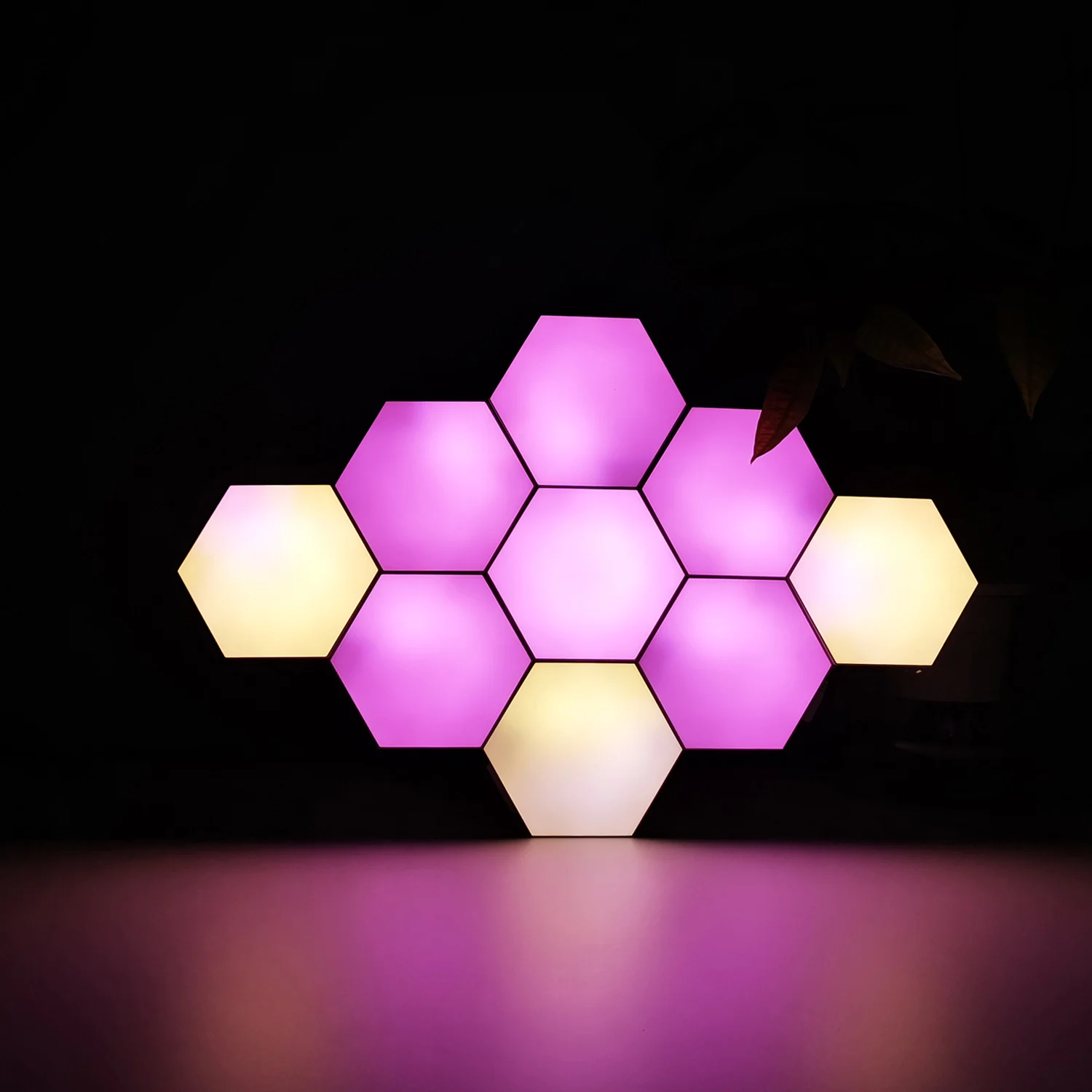 Luminaria led hexagonal para decoración de pared Interior, luz nocturna para juegos, lámpara de escritorio para niños, mesita de noche, hogar, sala