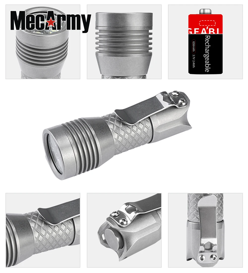 

MecArmy PS16 Compact EDC Flashlight 4*CREE XP-G3 S5 LEDs Max 2000LM beam distance 146m torch with USB charge 16340 battery