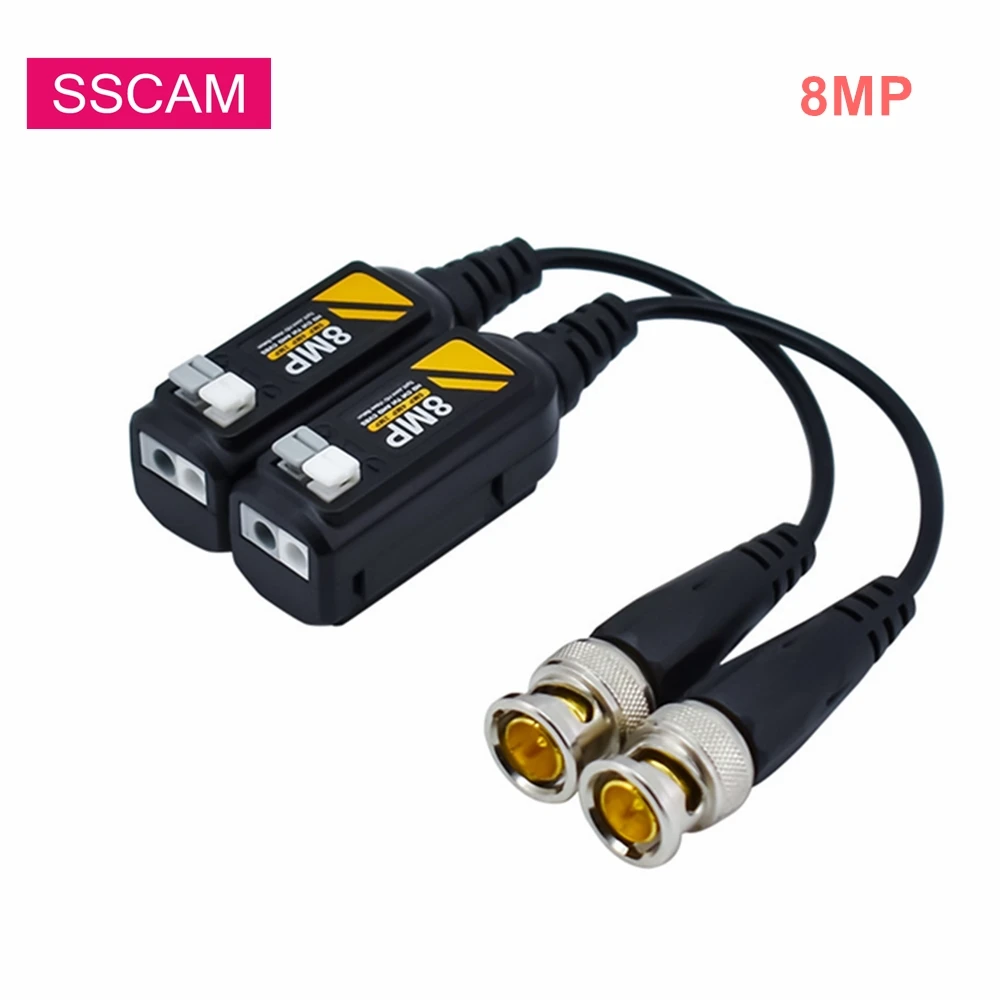 8MP CCTV AHD/CVI/TVI Twisted BNC Connector Video Balun Passive Transceivers UTP Balun BNC Cat5 CCTV UTP Video Balun