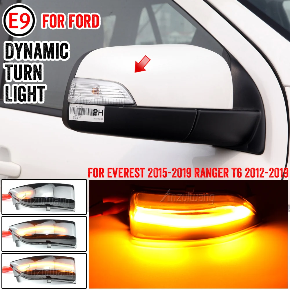 

For Ford Everest 2015-2019 Ranger T6 Raptor Wildtrak Car Accessories Dynamic Turn Signal Light LED Side Mirror Indicator Blinker