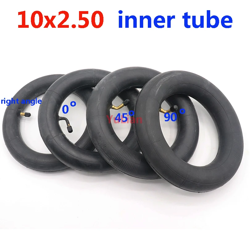 10 Inch Inner Tube 10x2.5 Tube Innertube with bent valve 0 45 90 Degree valve for Baby Stroller Pram Scooter