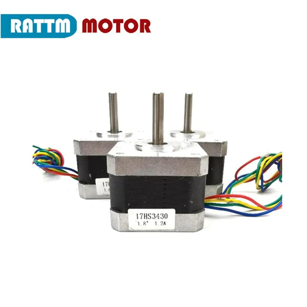 1pc Stepper motor Nema17 17HS3430 1.2A 34mm 38 oz-in for 3D Printer CNC Router Milling Engraving Machine