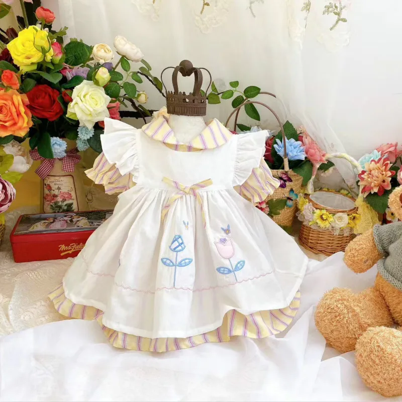 Ins Summer New VTG Children\'s Dress Children\'s Lolita Dress Baby Dress Doll Dress Baby Girls Party Wedding Holiday Dress