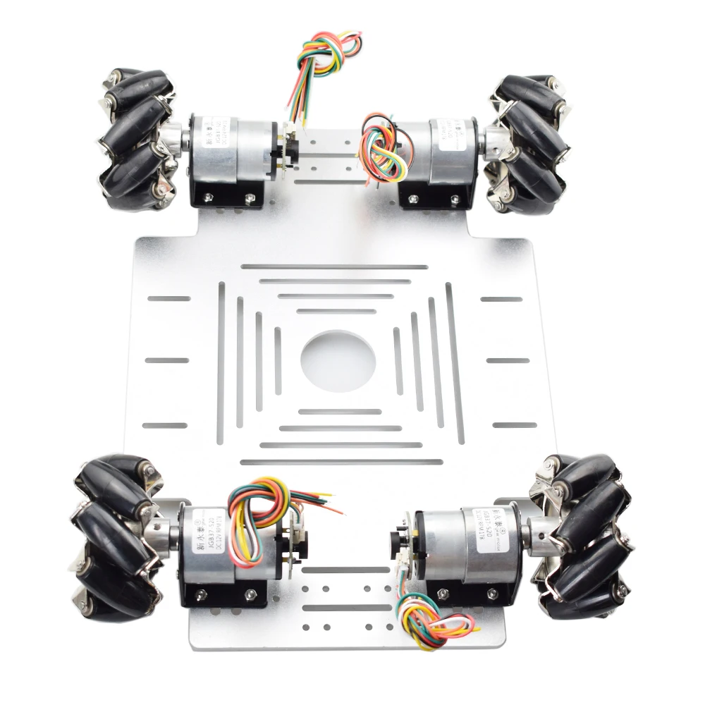 روبوت عجلة معدنية بالكامل ، طقم هيكل السيارة ، منصة مع محرك تشفير تيار مستمر 12 فولت لمشروع اردوينو ، حمولة كبيرة ، 4WD ، 40