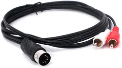 Din 5 Pin to RCA Cable 5-Pin Din Male Plug to 2-RCA Male Audio Adapter Cable for Electrophonic Bang & Olufsen, Naim, Quad...Ster