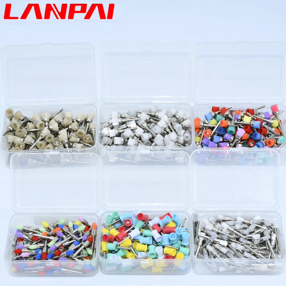 Dental Polishing Brush Nylon Bowl / Flat Shape 100Pcs Prophylaxis Latch Type (RA) Single Use For Low Speed Handpiece