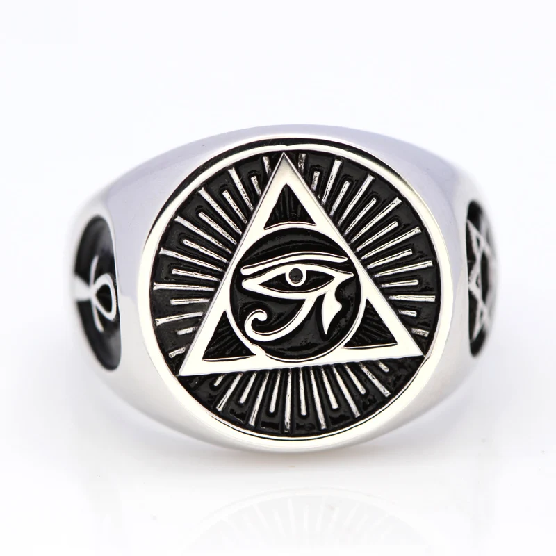 The Eye of Horus Ancient Egyptian Symbol Protection Royal Power Amulets Egypt Cross Ankh Jewelry Ring