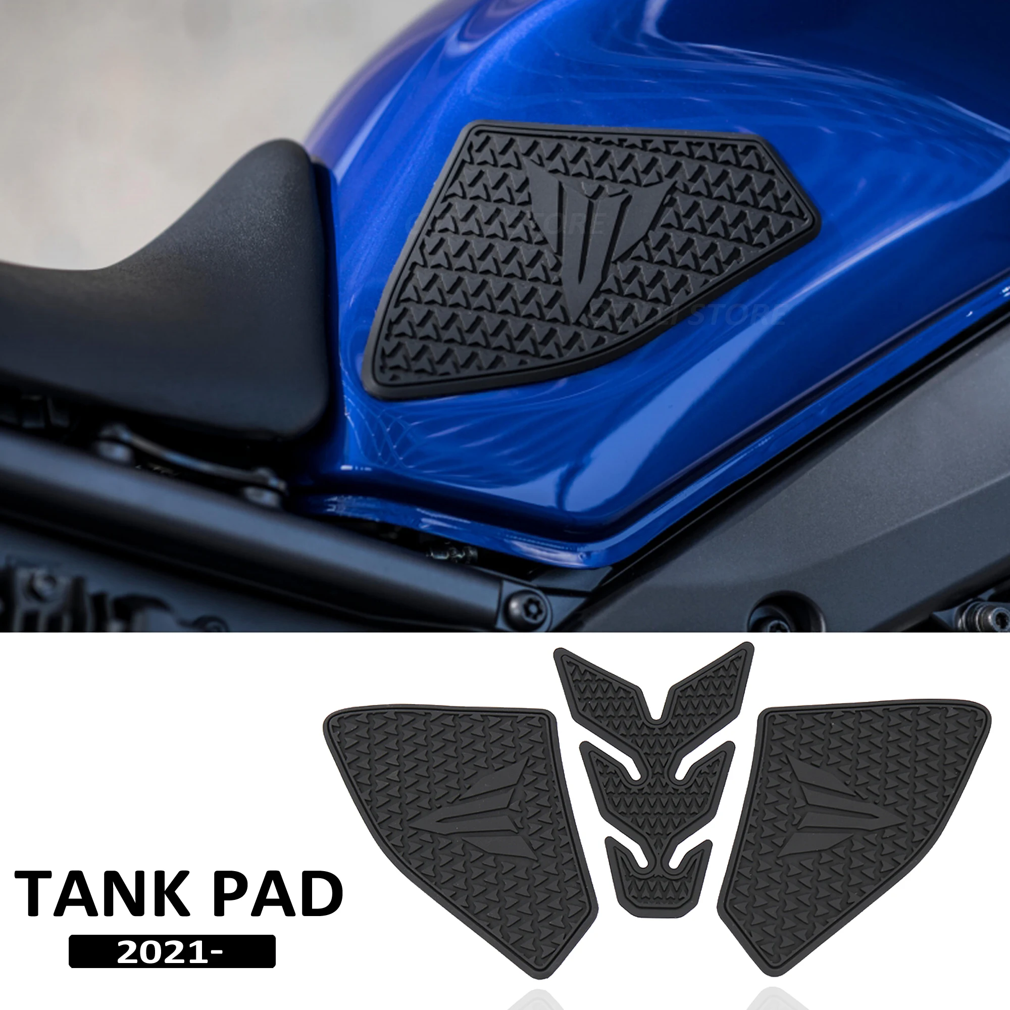 Almohadilla antideslizante para motocicleta Yamaha MT-09 MT09 2021, pegatinas de protección, almohadillas laterales para tanque, almohadilla de