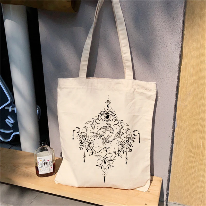 Fashion Art print shopping bag bolso jute bag shopping shopper handbag shopper bag reciclaje shoping bolsas reutilizables grab