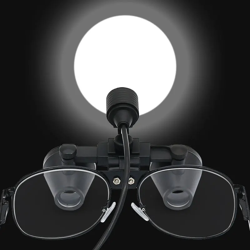 2.5X 3.5X Ultra-lightweight Dental Magnifying Glasses Powerful Surgical Headlight Dental Loupe 320-420 mm Binocular Magnifier