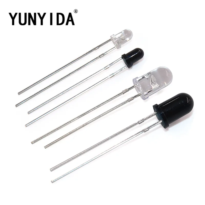 20pcs LED 5mm 850nm Infrared Emitting & Receiving Diode Round (10pcs Emitting + 10pcs Receiving )
