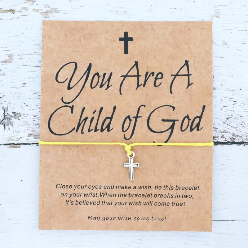 الطفل من الله الصليب سوار التواصل الصليب سوار الدينية الدينية مجوهرات للنساء الرجال الصداقة الإيمان سوار هدية #4